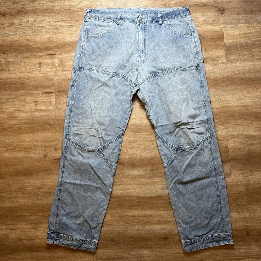 Diesel Carpenter Jeans Men 38x34 Blue Relaxed Straight Leg Double Knee Work Y2K - Picture 3 of 14